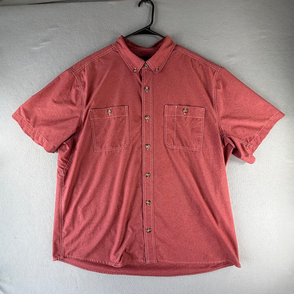 Alaskan‎ Hardgear Duluth Trading Co Mens 2XL Red Heather Short Sleeve Work Shirt